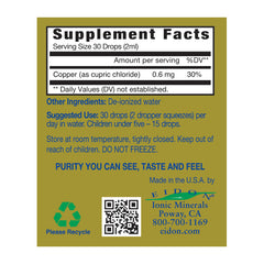 Copper In Liquid Form Liquid Ionic copper Mineral Supplement | Eidon Ionic Minerals